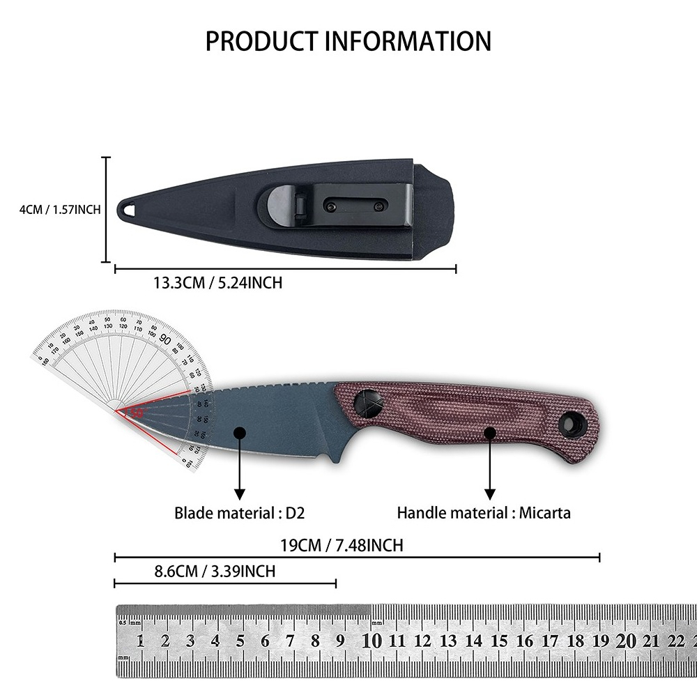 Nóż ze stałym ostrzem D2 Dacia – Bushcraft Knife Fixed recenzja i cena